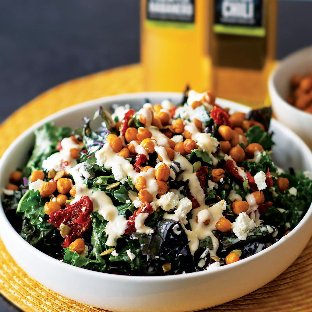 Roasted Chili Chickpea & Kale Salad | Olivelle The Art of Flavor®