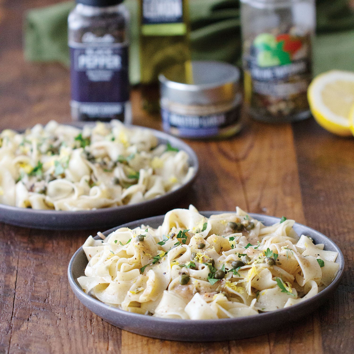 Lemon & Pepper Pasta with a Lemony White Wine Sauce