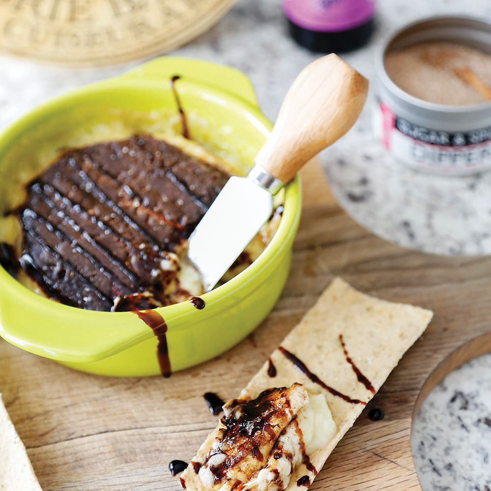 Gooey Baked Brie with a Sugar & Spice Brûlée