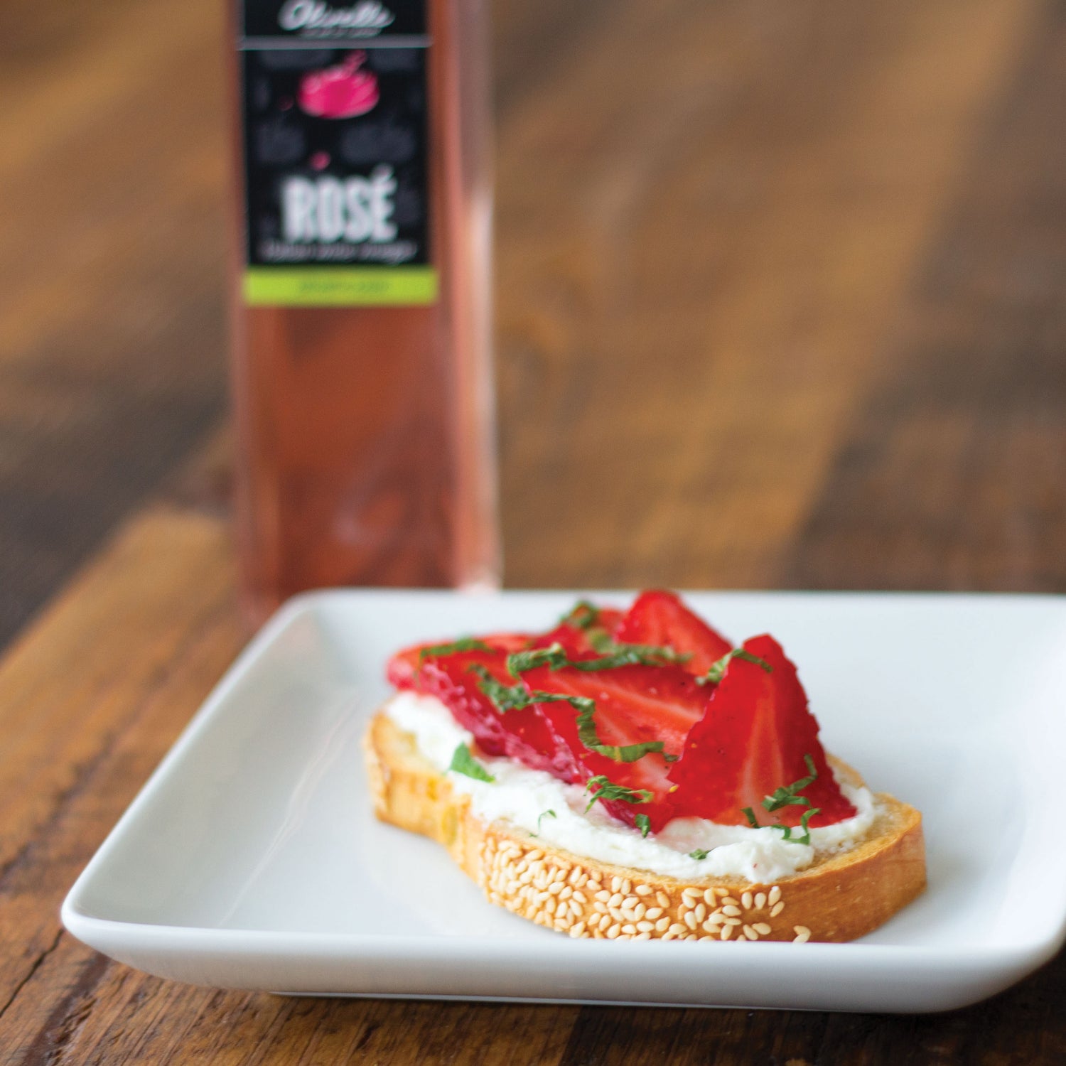 Strawberry Toast with Whipped Honey Goat Cheese