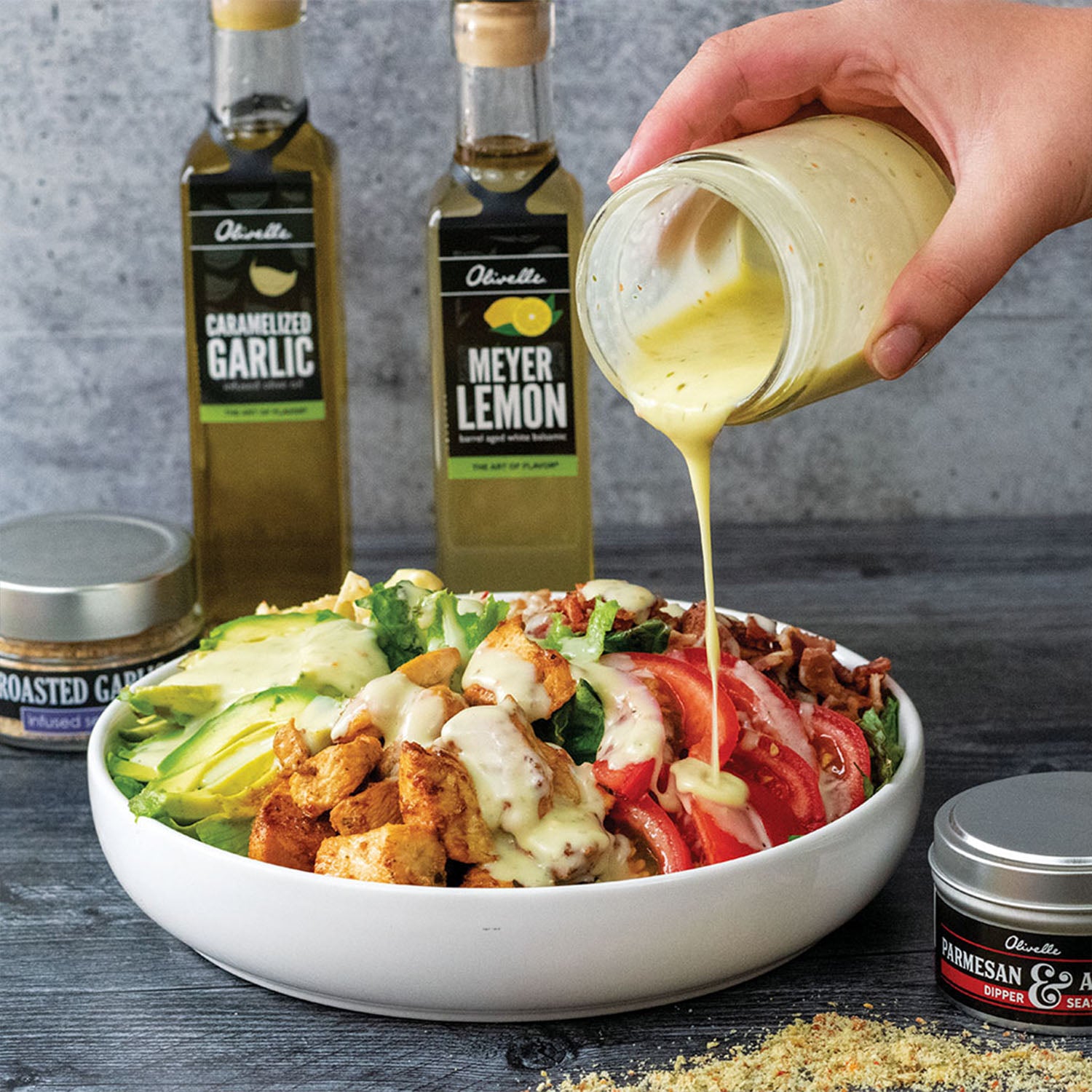 BLT Power Bowl with Garlic Lemon Dressing