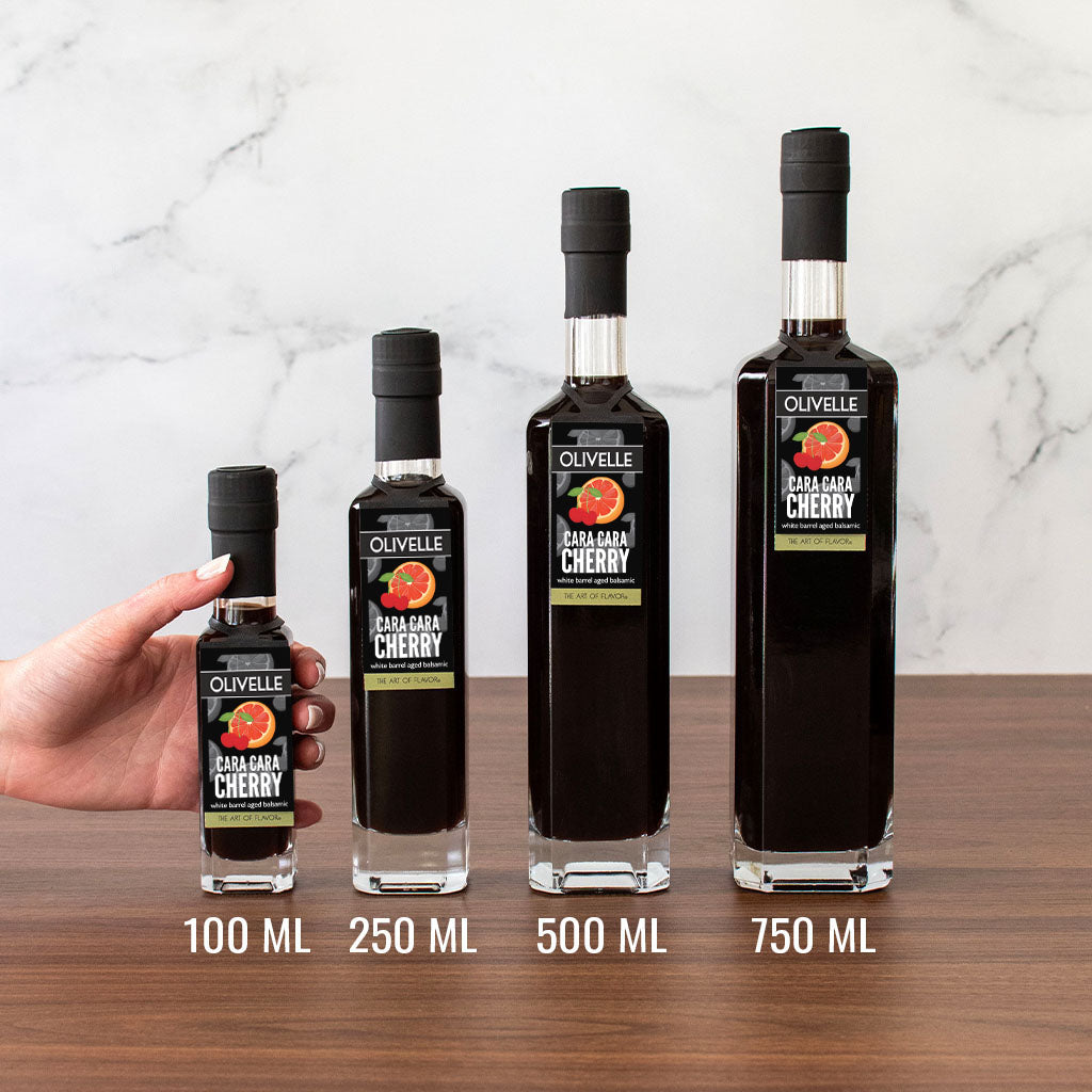 Cara Cara Cherry Barrel Aged White Balsamic Bottles