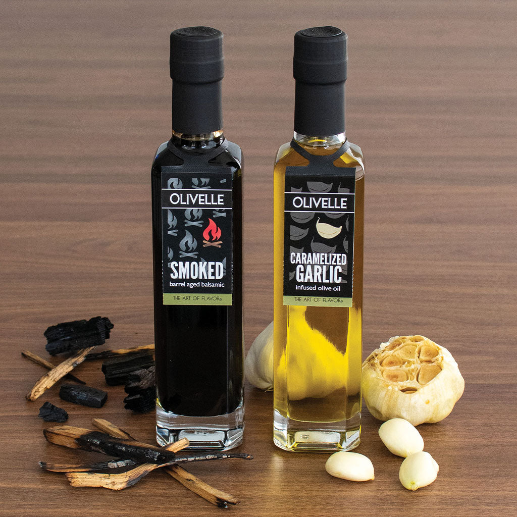Caramelized Garlic Infused Olive Oil & Smoked Barrel Aged Balsamic