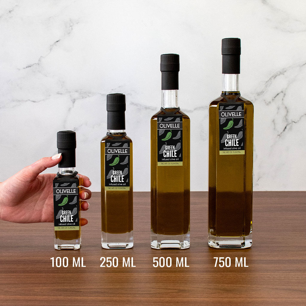 Green Chile Infused Olive Oil Bottle Size