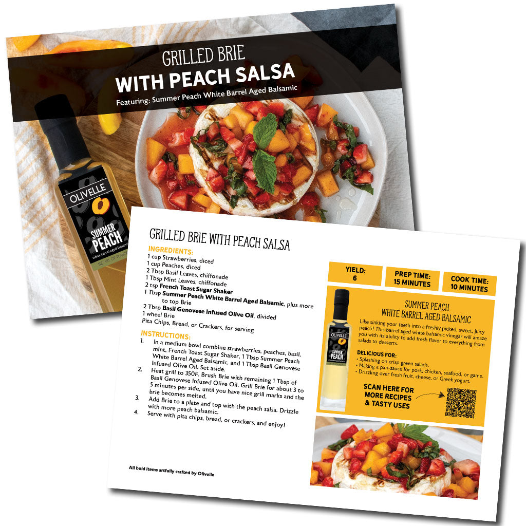 Grilled Brie with Peach Salsa Recipe Card