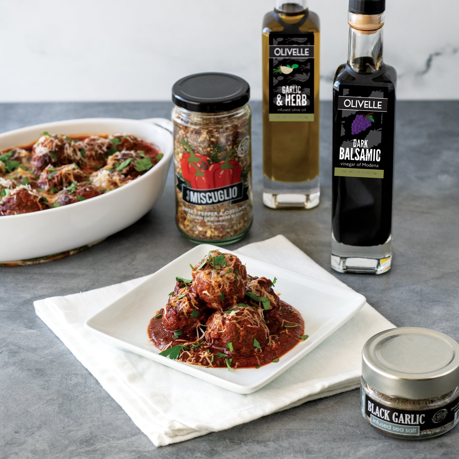 Italian Meatballs with Dark Balsamic Red Sauce