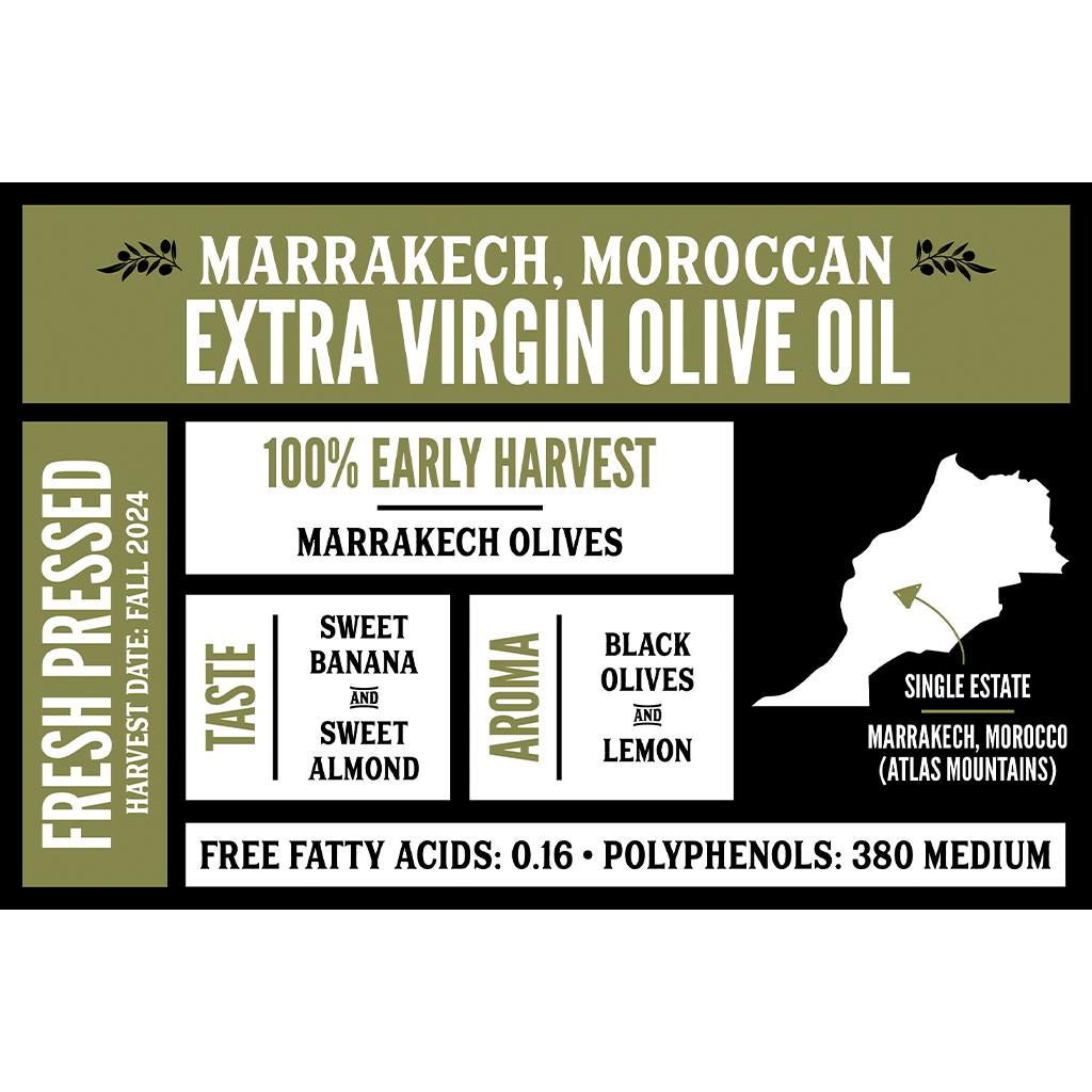 Marrakech Moroccan Extra Virgin Olive Oil Info