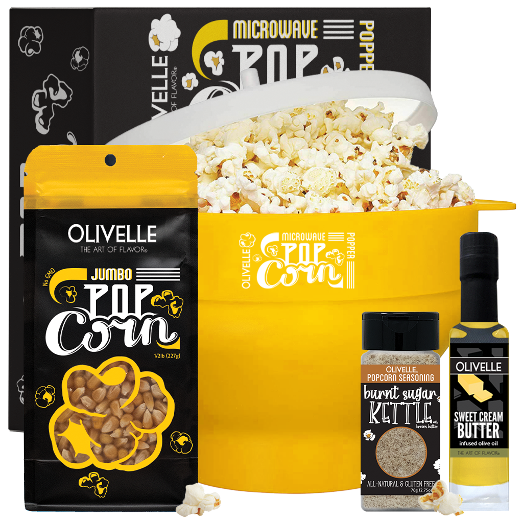 Microwave Popcorn Gift Kit Lemon Jumbo Burnt Sugar Kettle