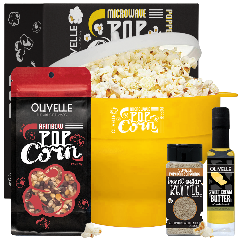 Microwave Popcorn Gift Kit Lemon Rainbow Burnt Sugar Kettle