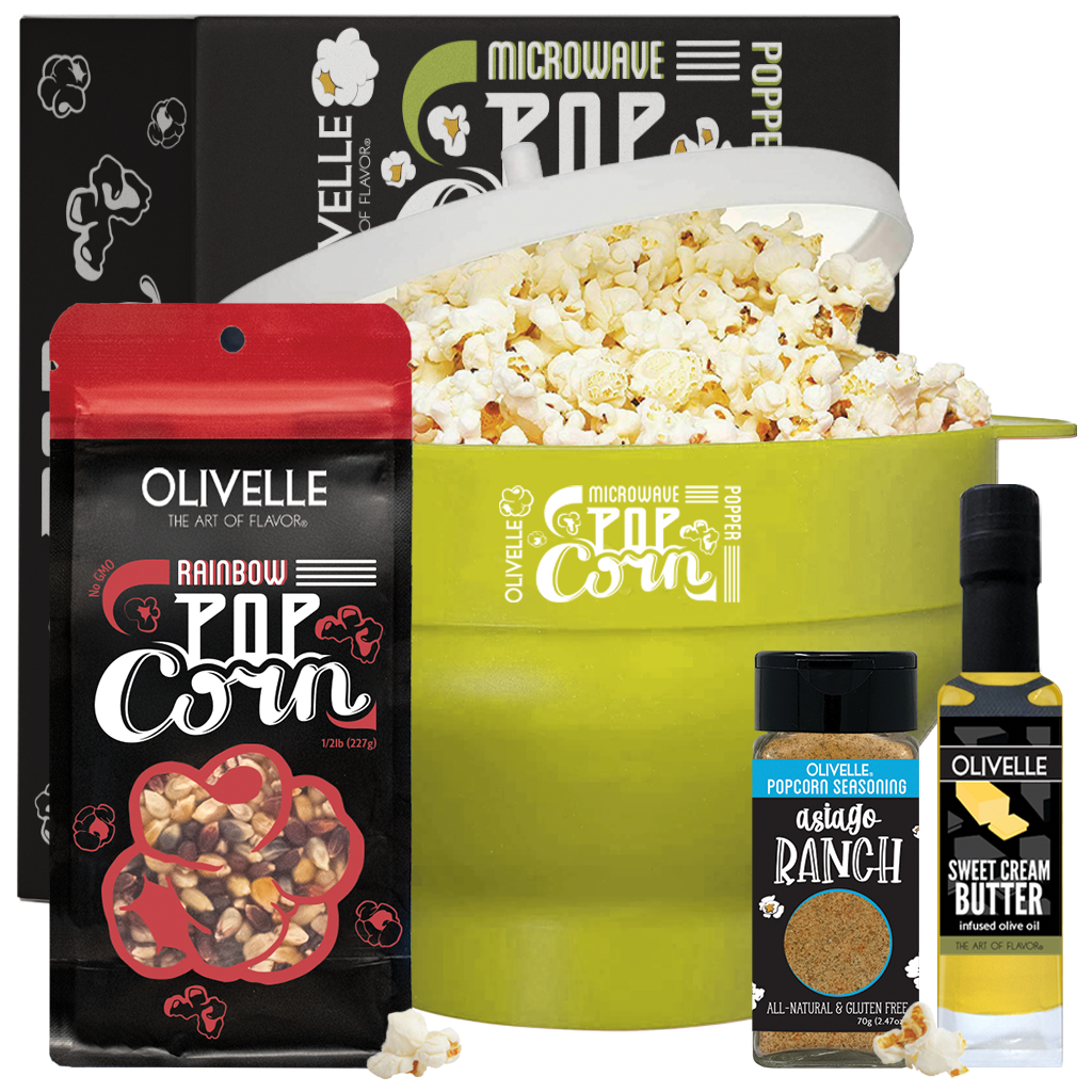 Microwave Popcorn Gift Kit Olive Rainbow Asiago Ranch