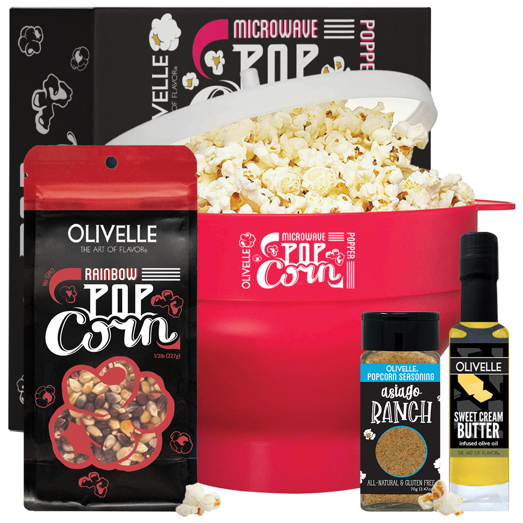 Microwave Popcorn Gift Kit Watermelon Rainbow Asiago Ranch