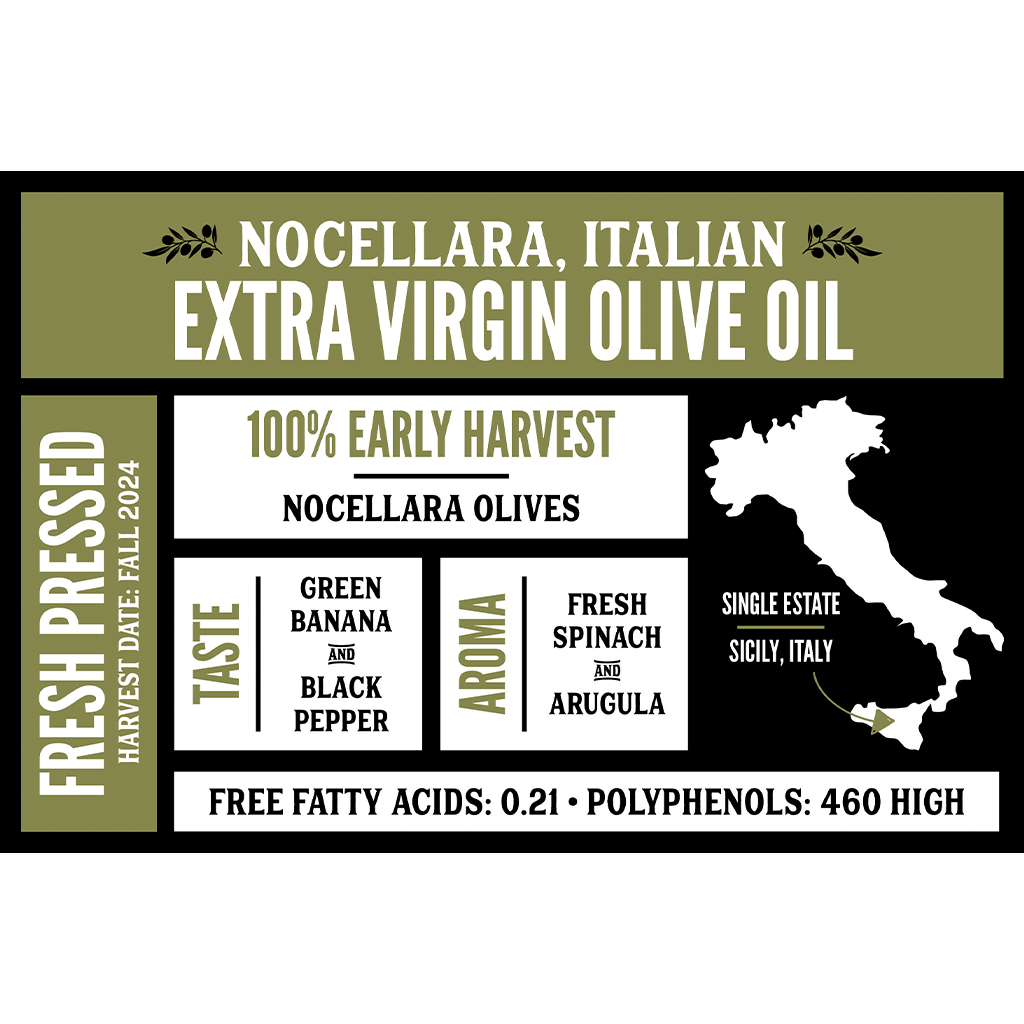 Nocellara Italian Extra Virgin Olive Oil Info