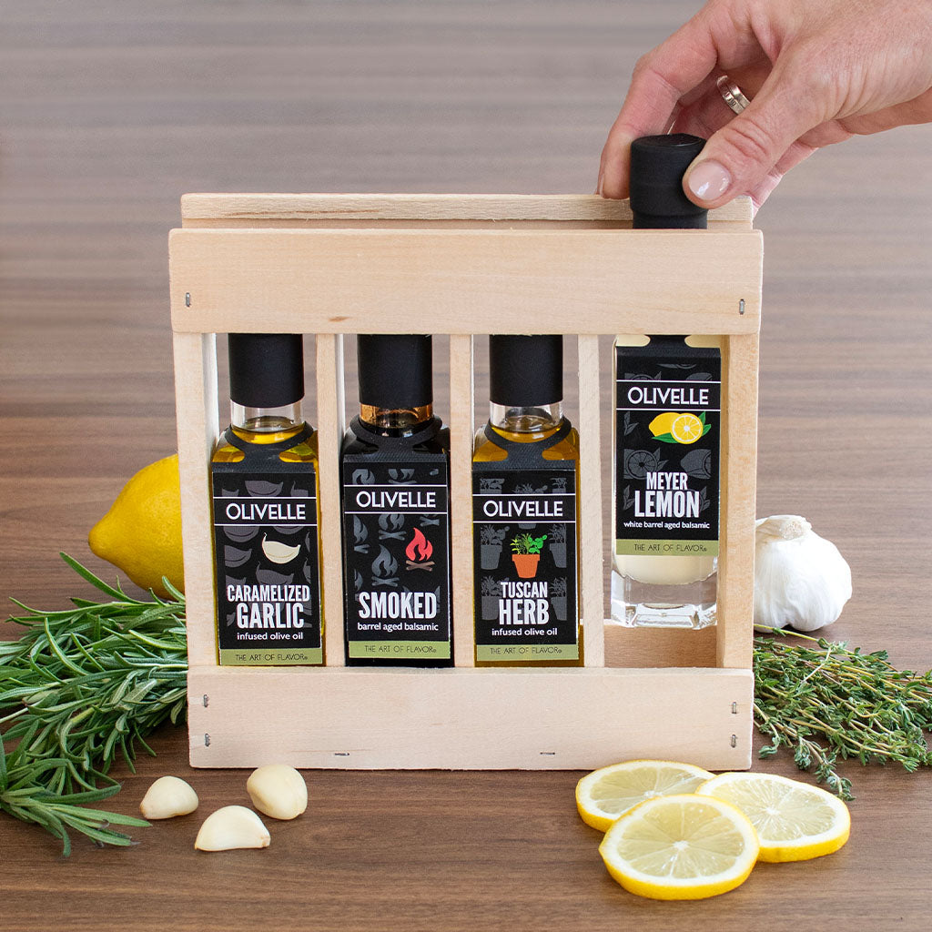 Oil and Vinegar Savory Pairings Sampler Gift Crate | Olivelle
