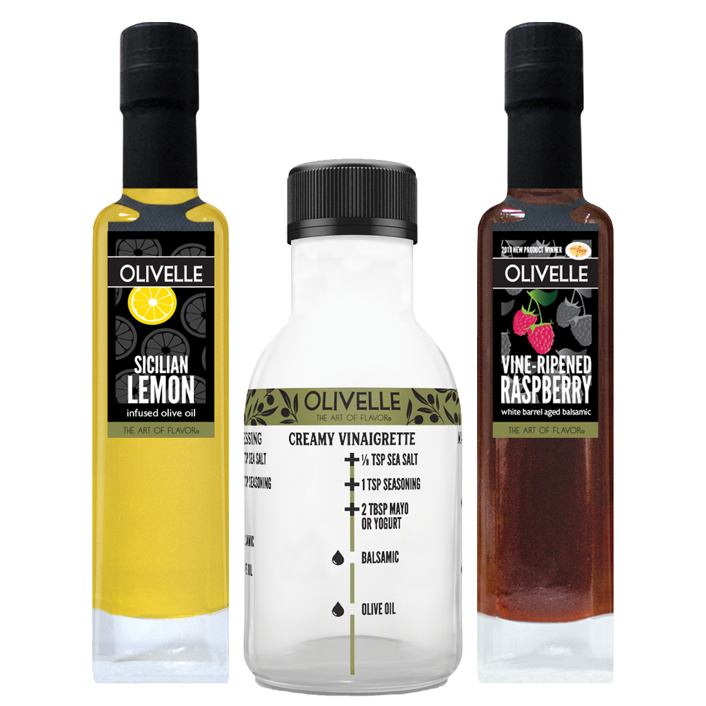 Perfect Pairing - Sicilian Lemon Infused Olive Oil & Vine-Ripened Raspberry White Barrel Aged Balsamic