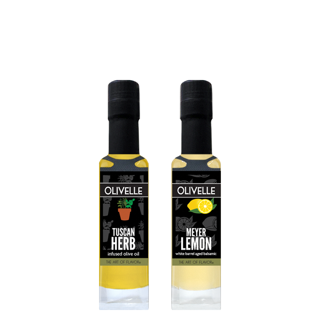 Perfect Pairing - Tuscan Herb Infused Olive Oil & Meyer Lemon White Barrel Aged Balsamic