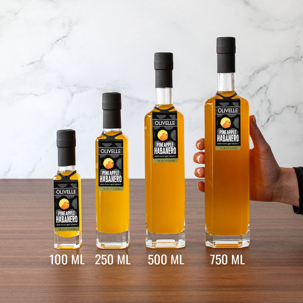 Pineapple Habanero White Barrel Aged Balsamic Bottle Size
