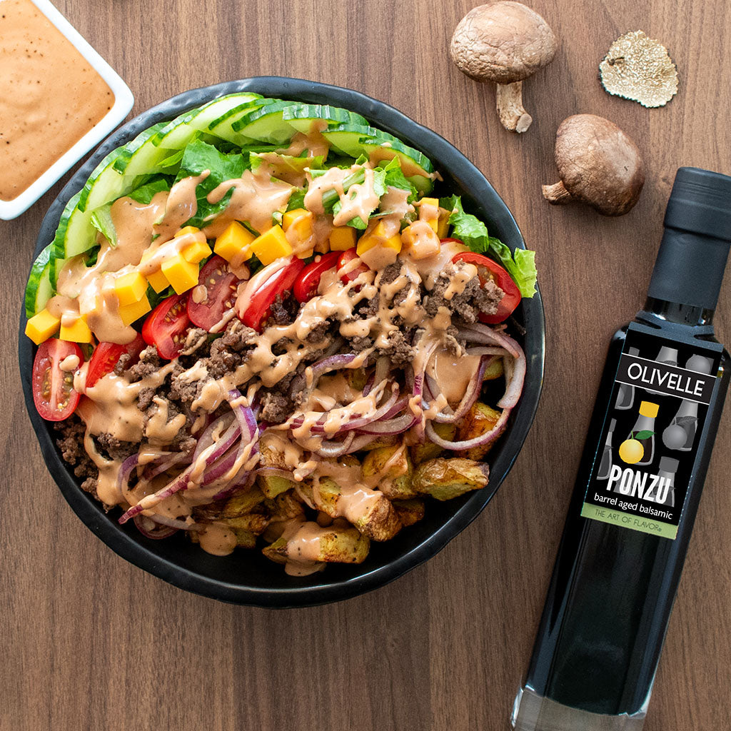 Ponzu Loaded Burger Bowls