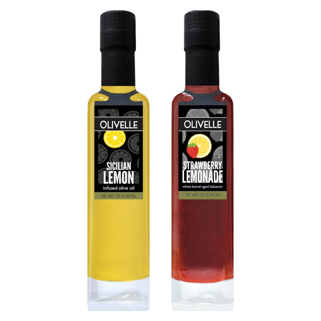 Sicilian Lemon Infused Olive Oil & Strawberry Lemonade White Barrel Aged Balsamic