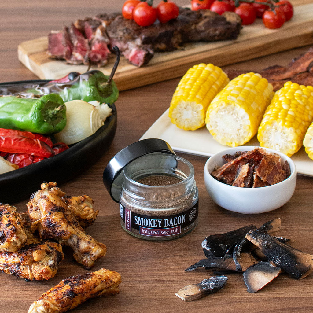 Smokey Bacon Sea Salt with Food