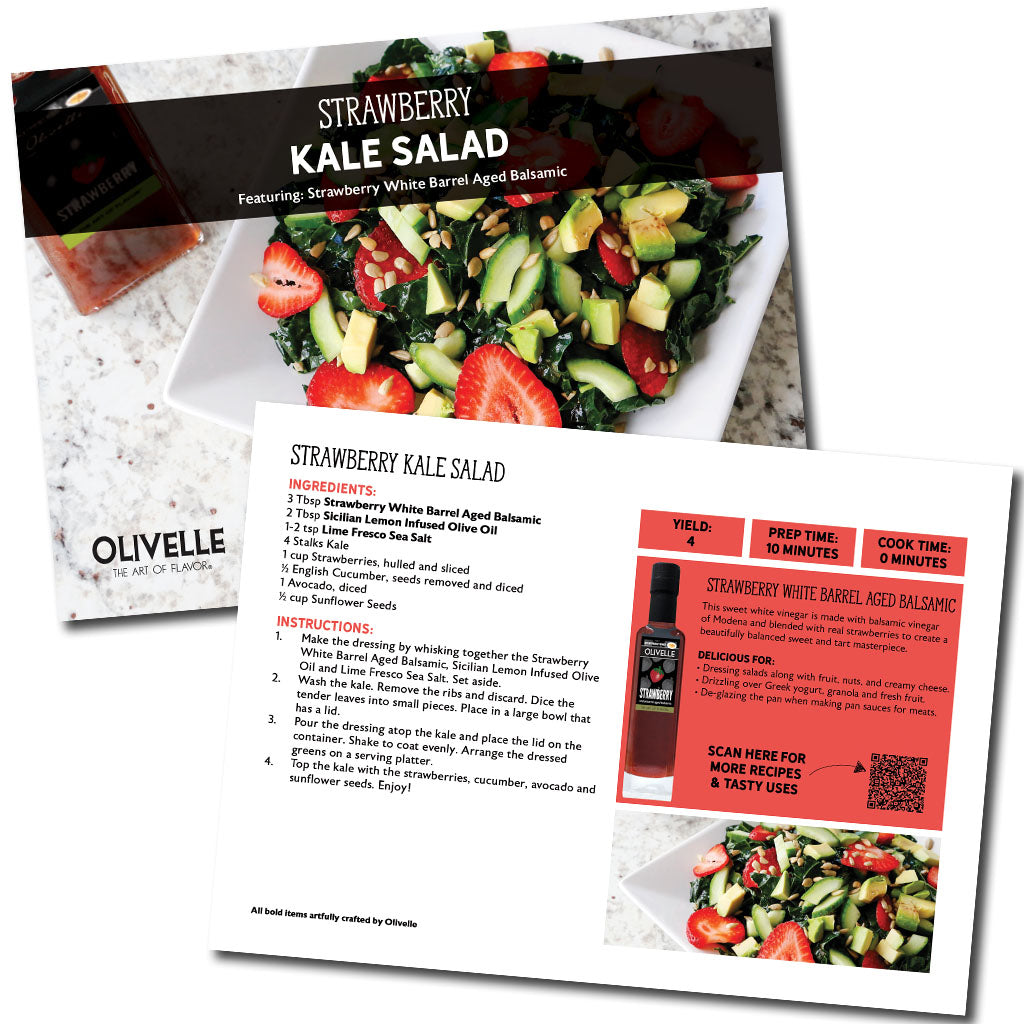 Strawberry Kale Salad Recipe Card