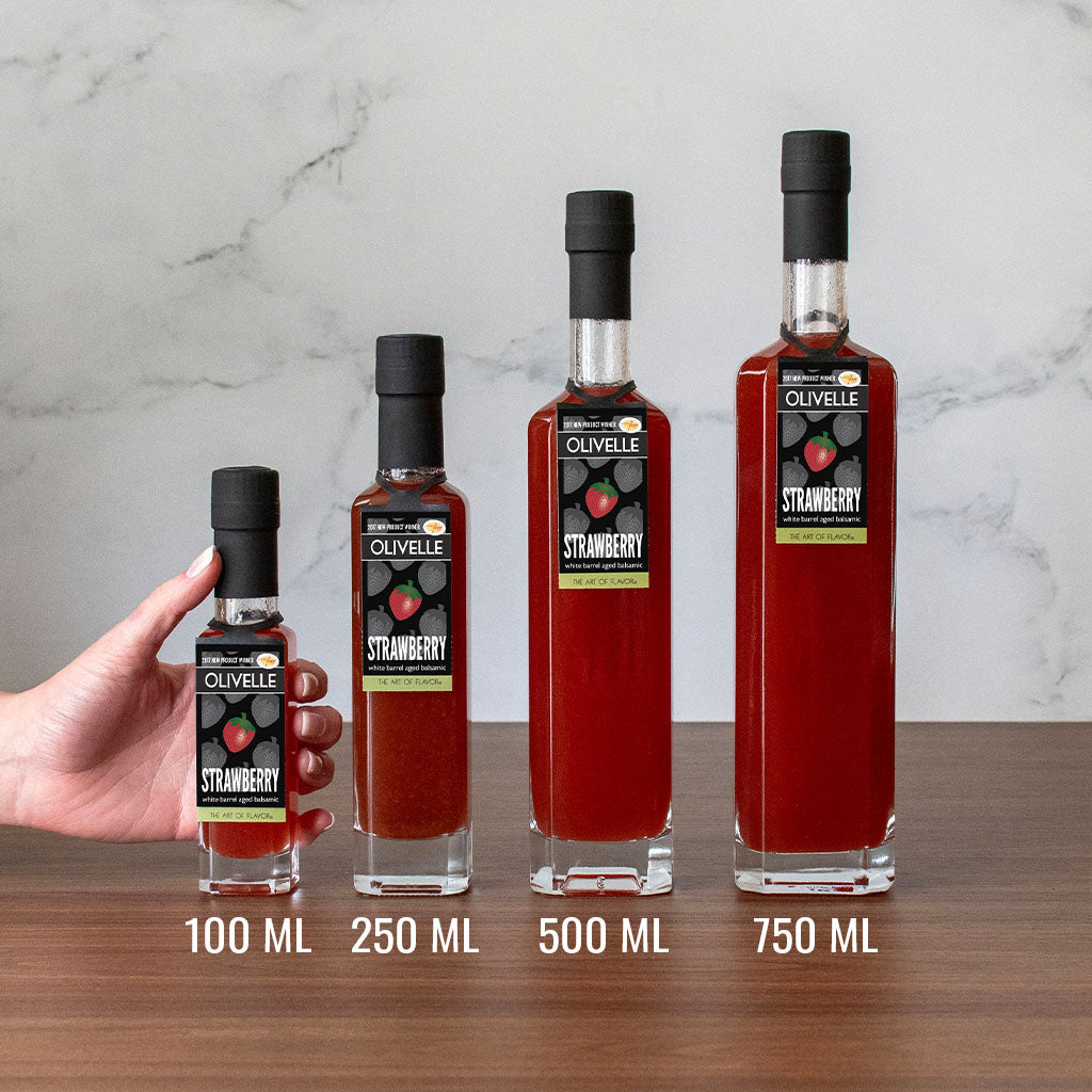 Strawberry White Barrel Aged Balsamic Bottle Size