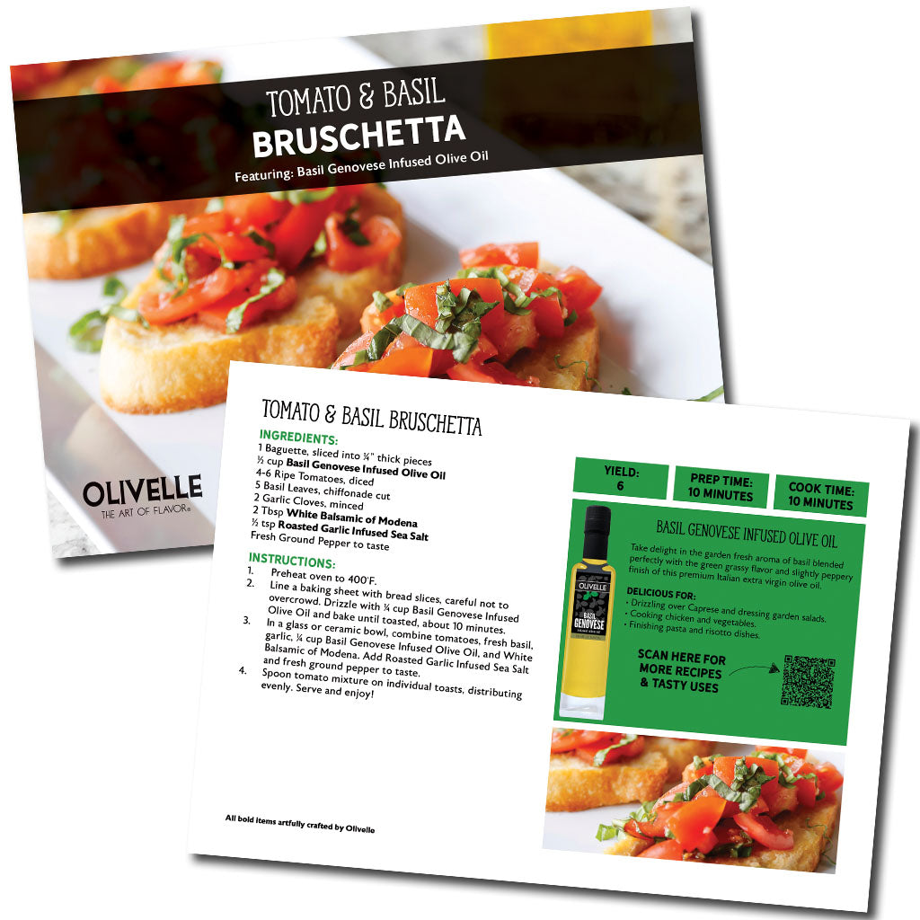 Tomato and Basil Bruschetta Recipe Card