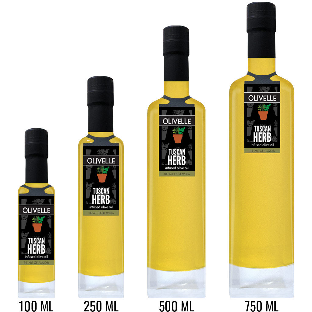 Tuscan Herb Infused Olive Oil Bottle Size