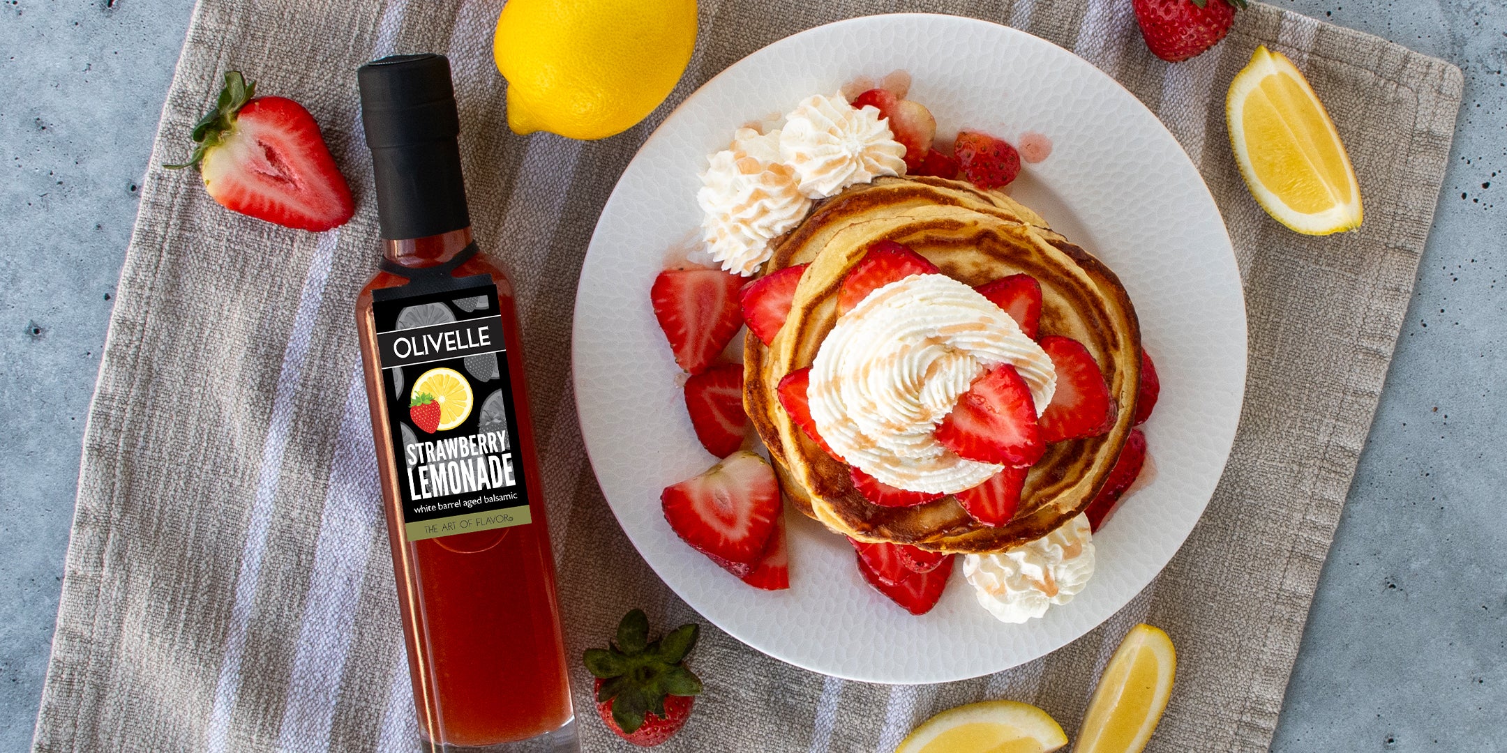 Strawberry Lemonade Balsamic with Pancakes