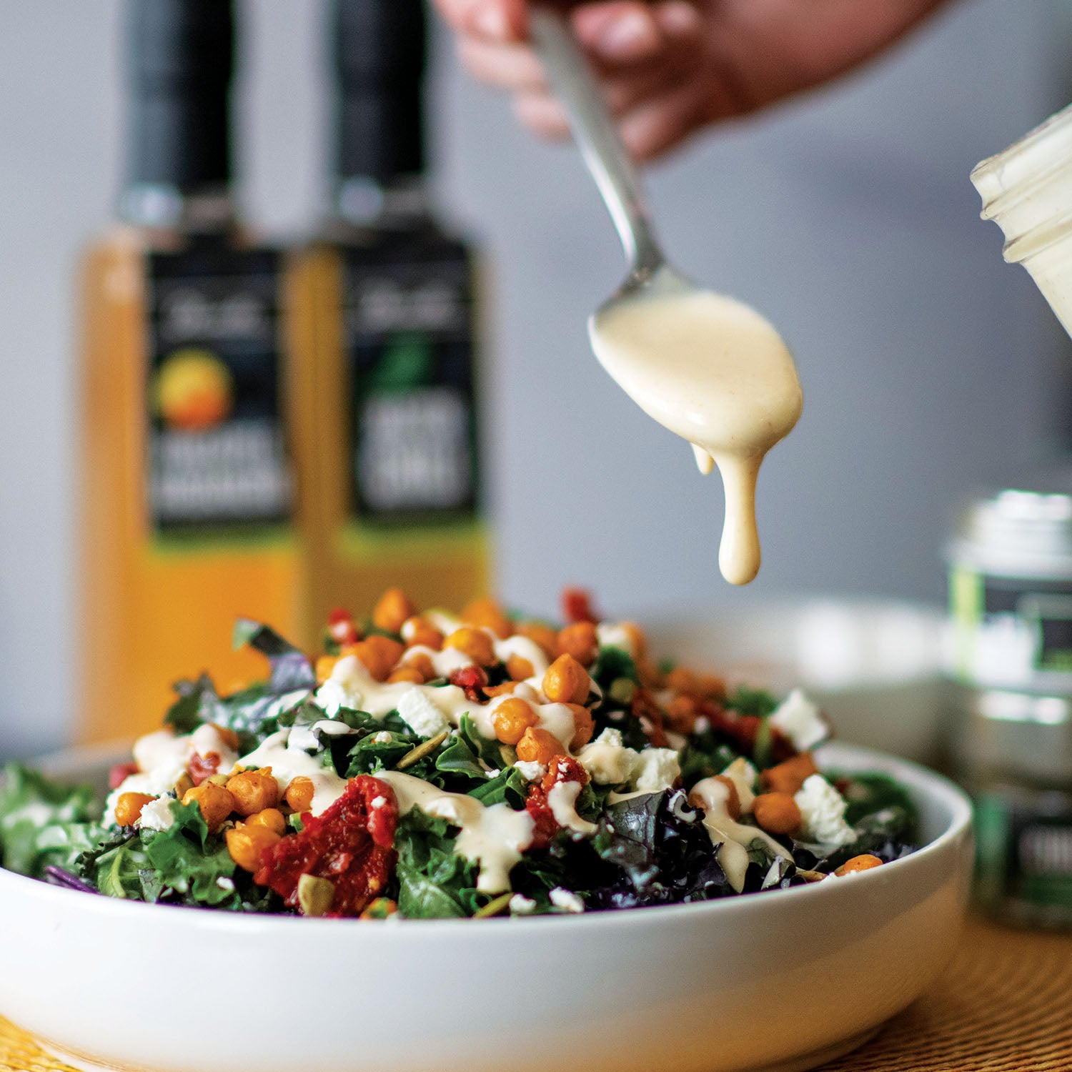 Roasted Chili Chickpea & Kale Salad