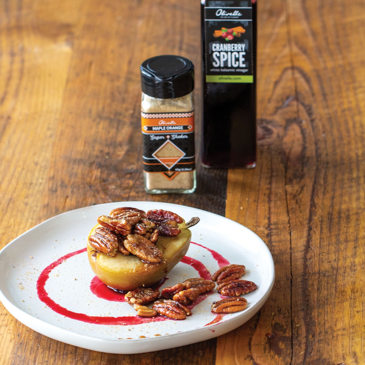 Maple Pecan Poached Pears