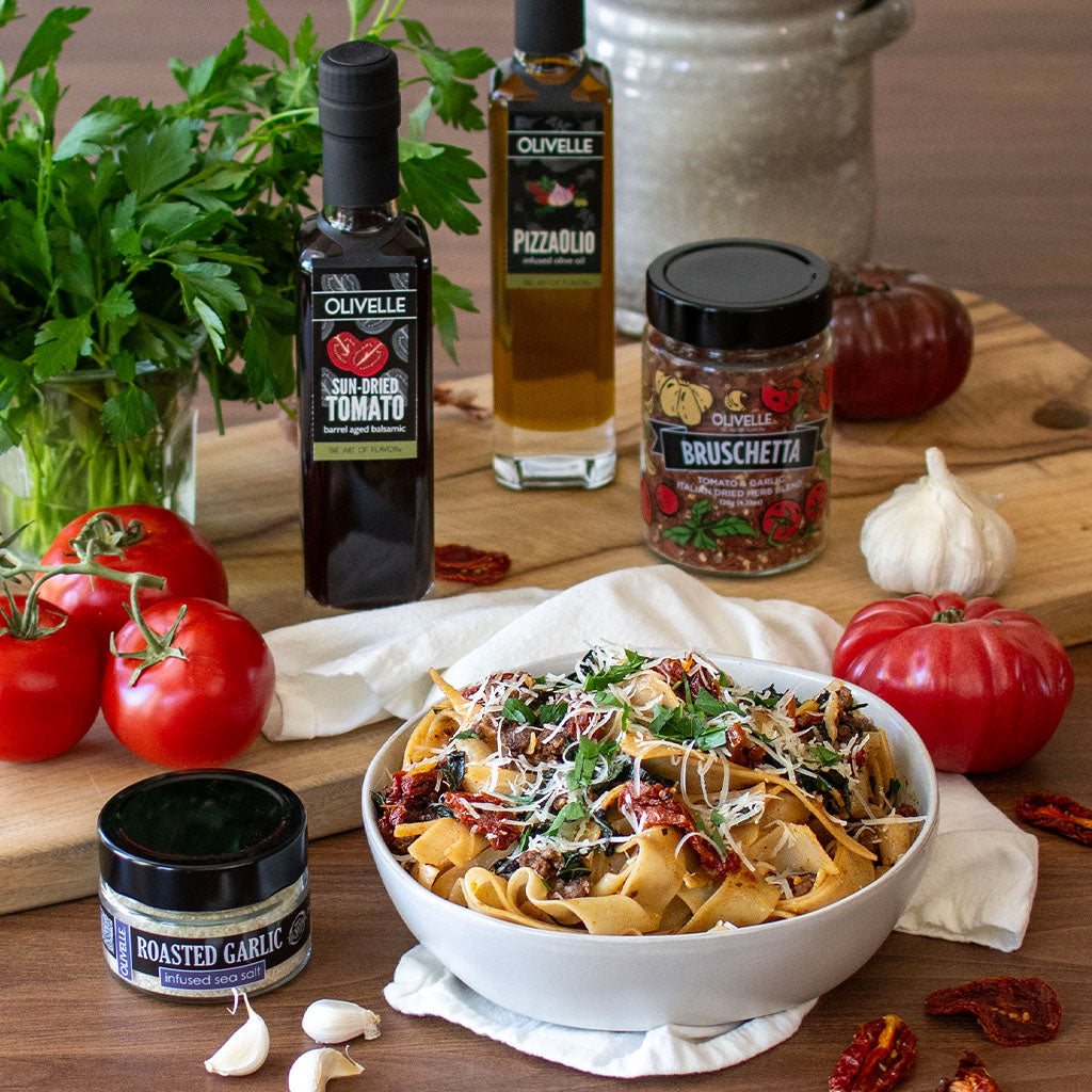 Sun-Dried Tomato, Sausage & Kale Pasta