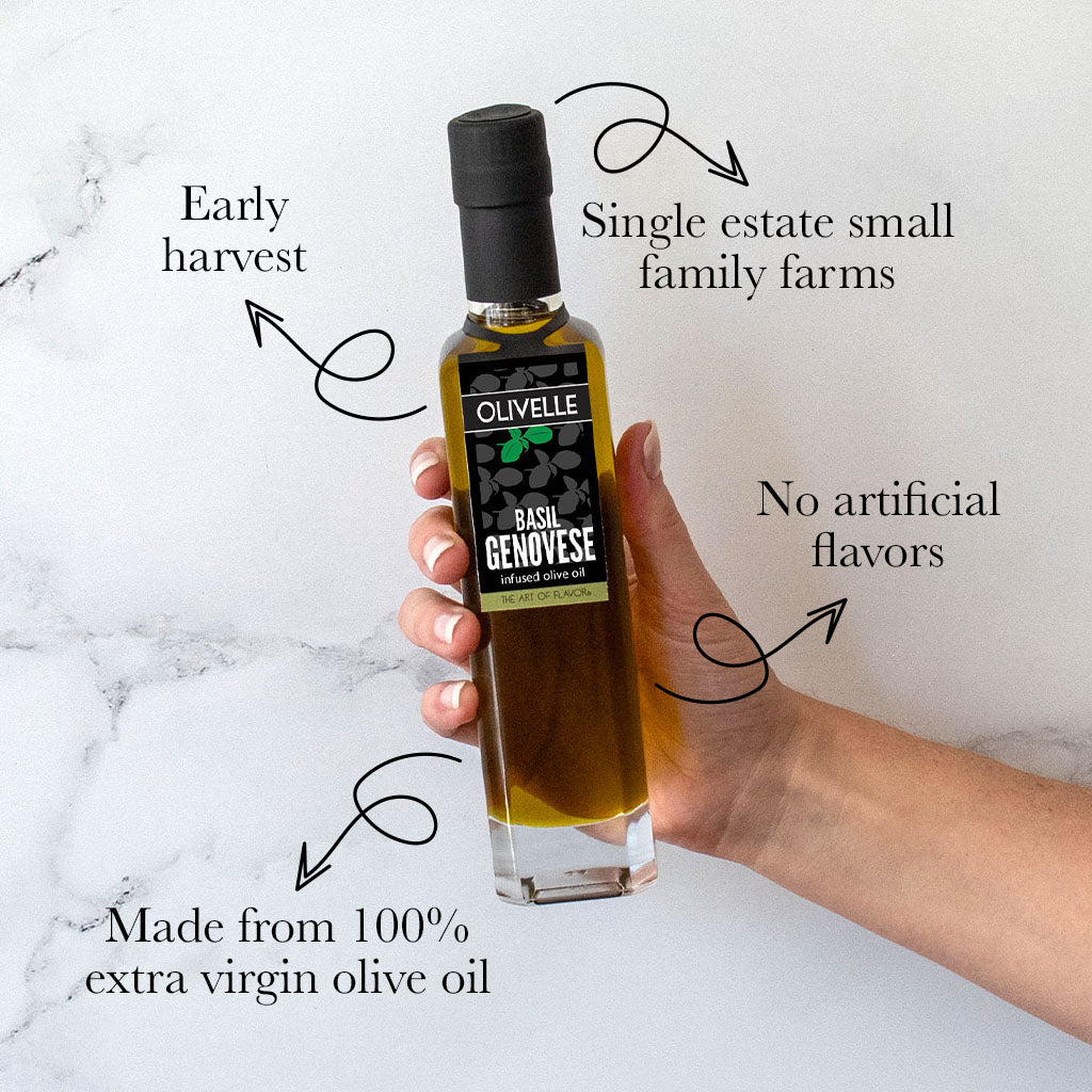 Basil Genovese Infused Olive Oil & Summer Peach Balsamic Pairing
