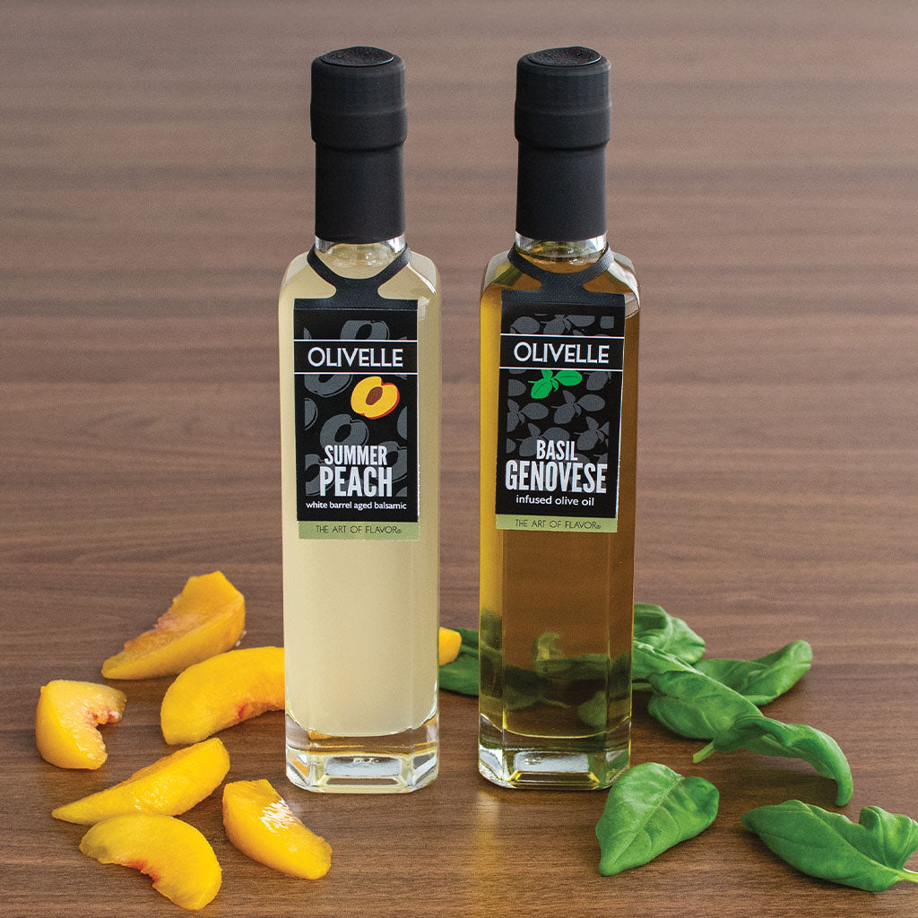 Basil Genovese Infused Olive Oil & Summer Peach Balsamic Pairing