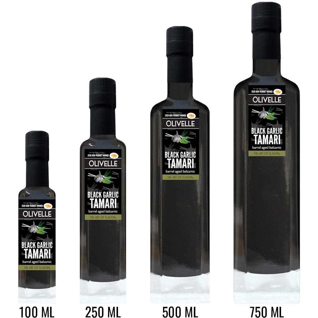 Black Garlic Tamari Barrel Aged Balsamic Bottle Size