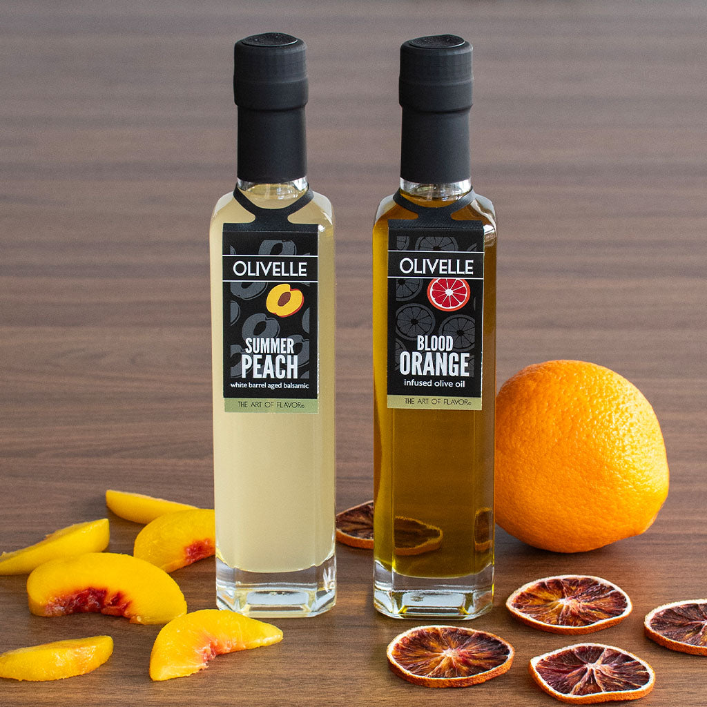 Blood Orange Infused Olive Oil & Summer Peach White Barrel Aged Balsamic
