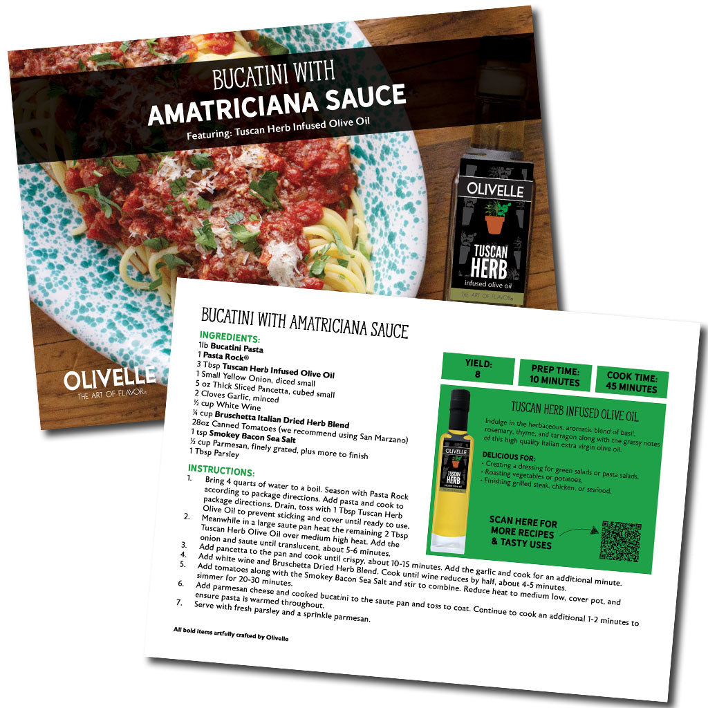 Bucatini with Amatriciana Sauce Recipe Card