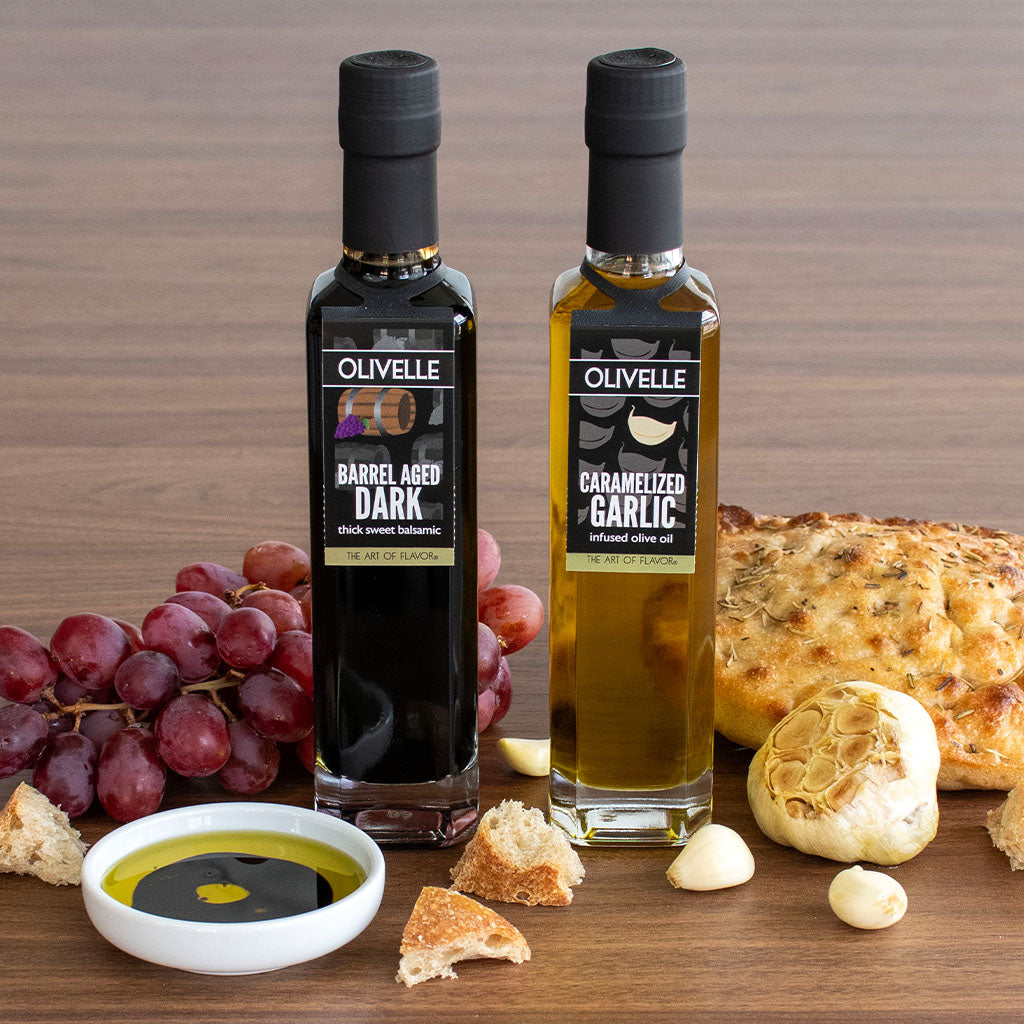 Caramelized Garlic Infused Olive Oil & Barrel Aged Dark Balsamic