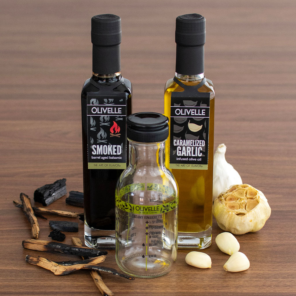 Caramelized Garlic Infused Olive Oil & Smoked Barrel Aged Balsamic