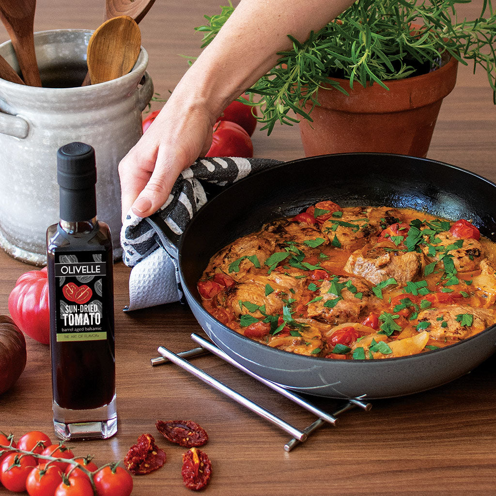 Creamy Sun-Dried Tomato Pork Medallion Skillet