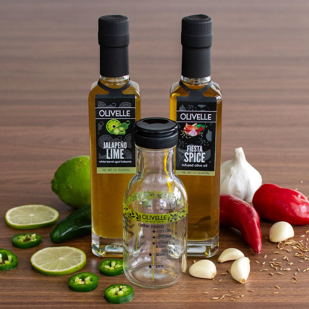 Perfect Pairing Gift - Fiesta Spice Infused Olive Oil & Jalapeño Lime White Barrel Aged Balsamic