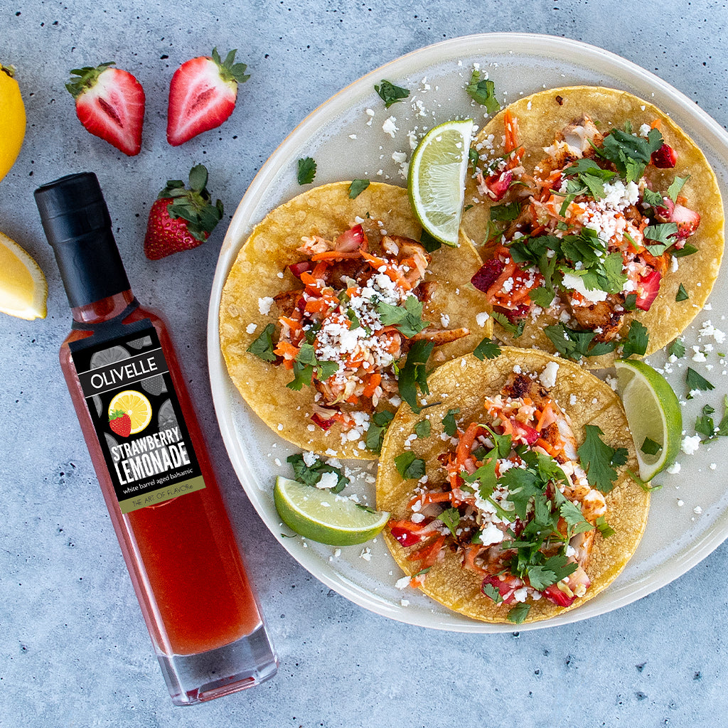Fish Tacos Strawberry Slaw