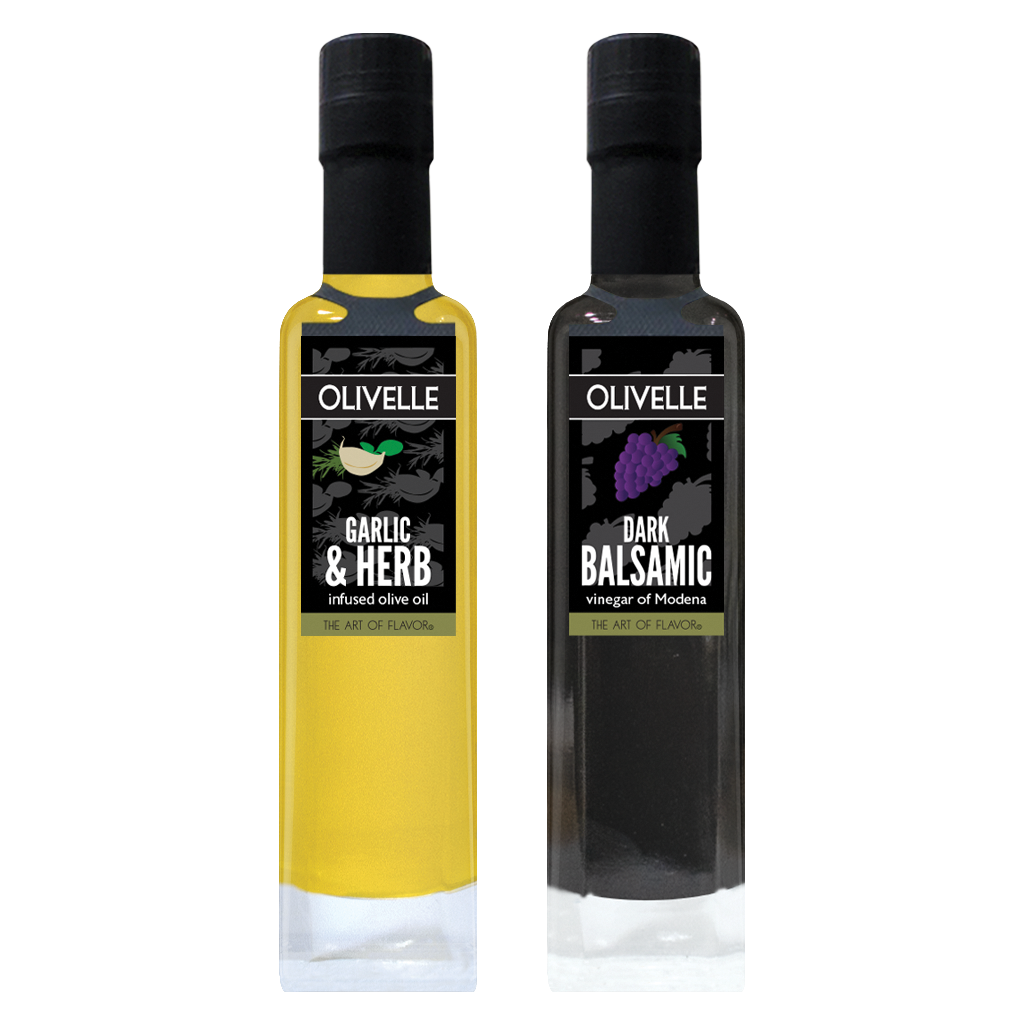 Garlic & Herb Infused Olive Oil & Dark Balsamic of Modena | Olivelle
