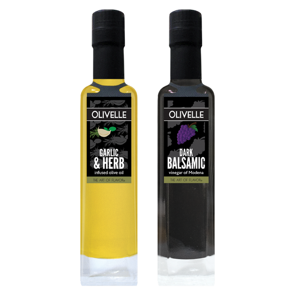 Garlic & Herb Infused Olive Oil & Dark Balsamic of Modena | Olivelle