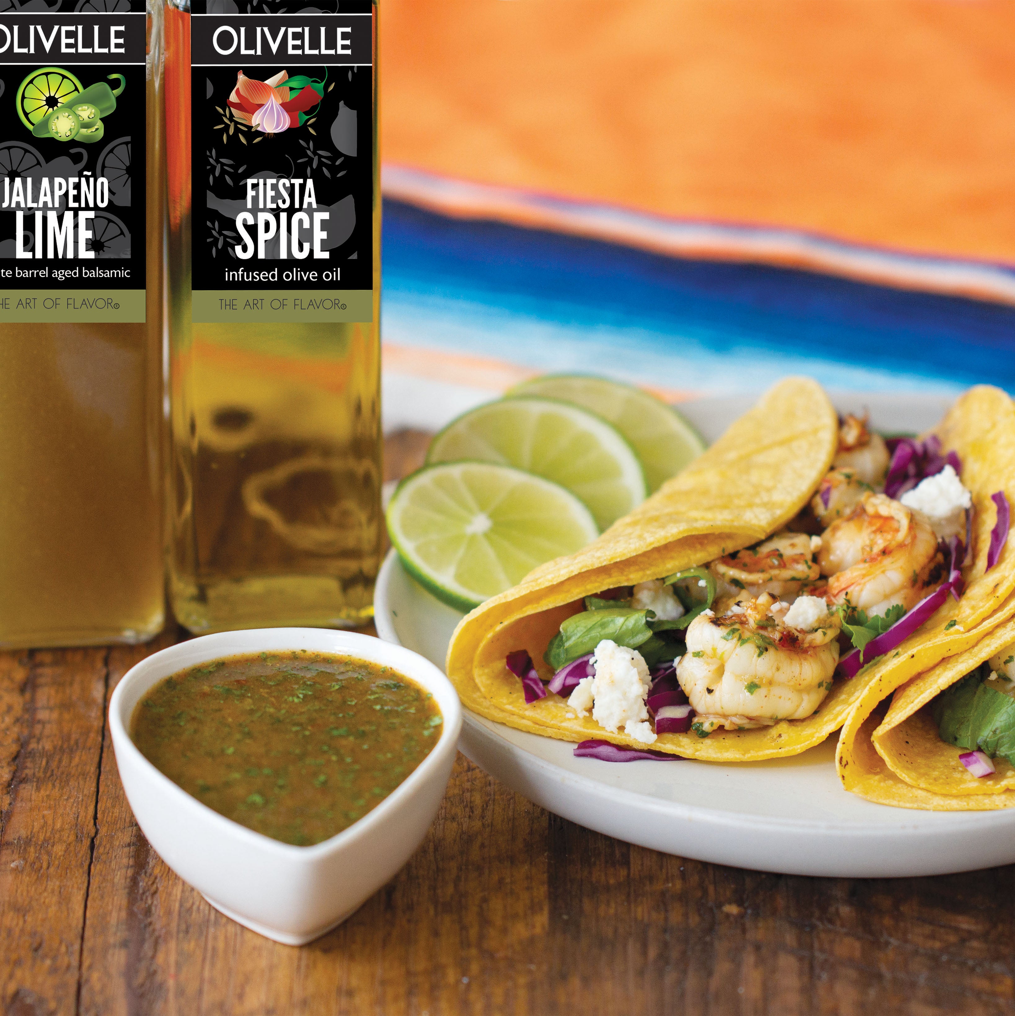 Mexican Chimichurri Shrimp Tacos Recipe Gift Kit | Olivelle