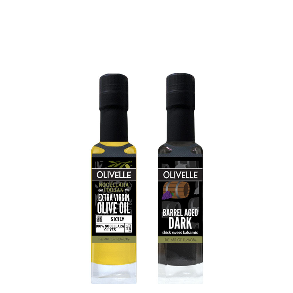 Perfect Pairing - Nocellara Extra Virgin Olive Oil & Barrel Aged Dark Balsamic