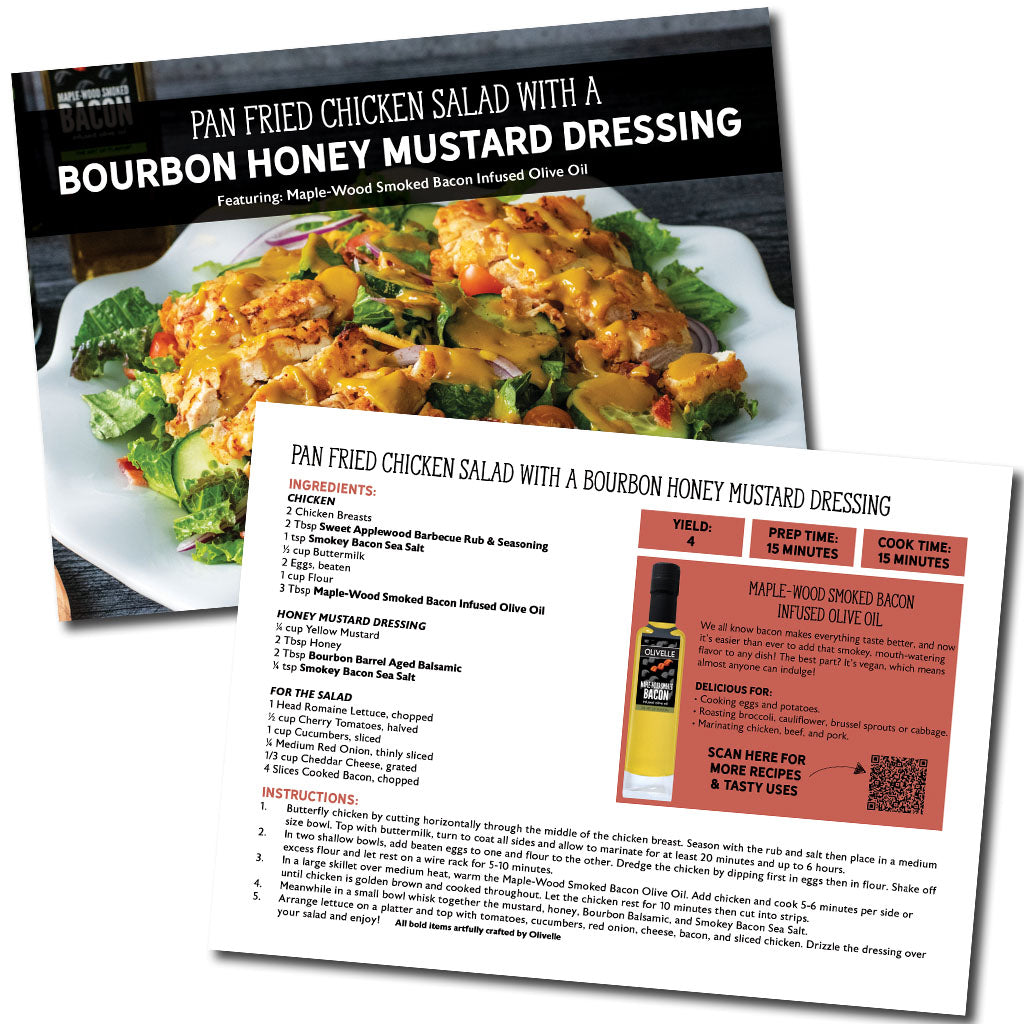 Pan Fried Chicken Salad with Honey Mustard Dressing Recipe Card