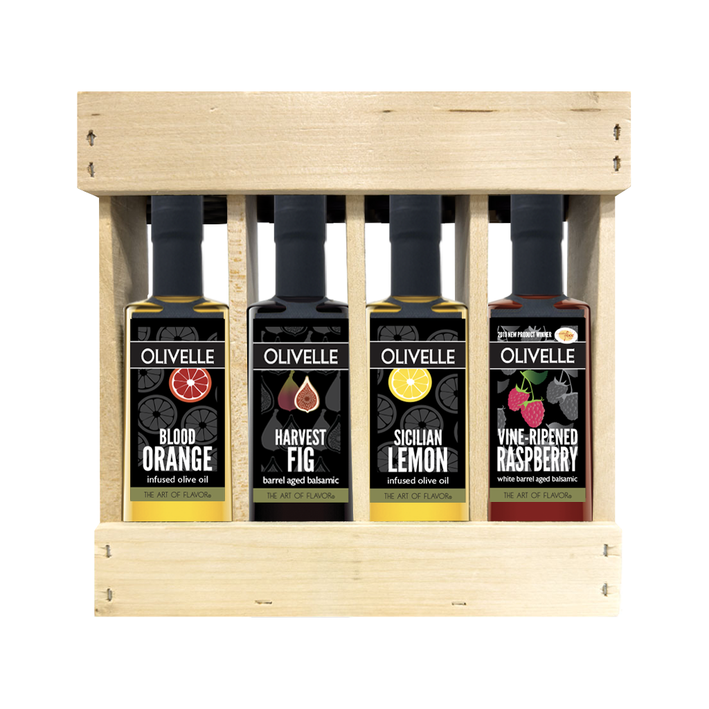 Oil & Vinegar Sampler Gift Crate - Sweet Pairings