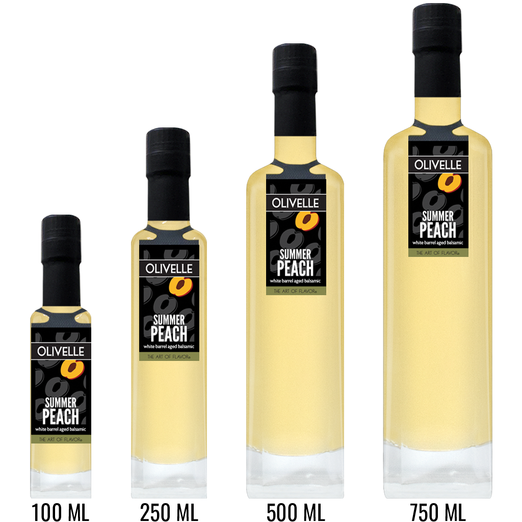 Summer Peach White Barrel Aged Balsamic Bottle Size
