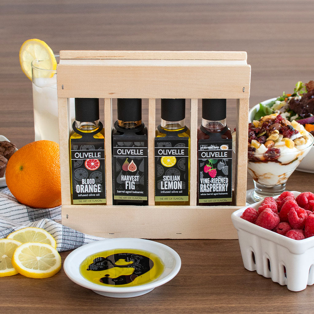 Oil and Vinegar Sweet Pairings Sampler Gift Crate | Olivelle